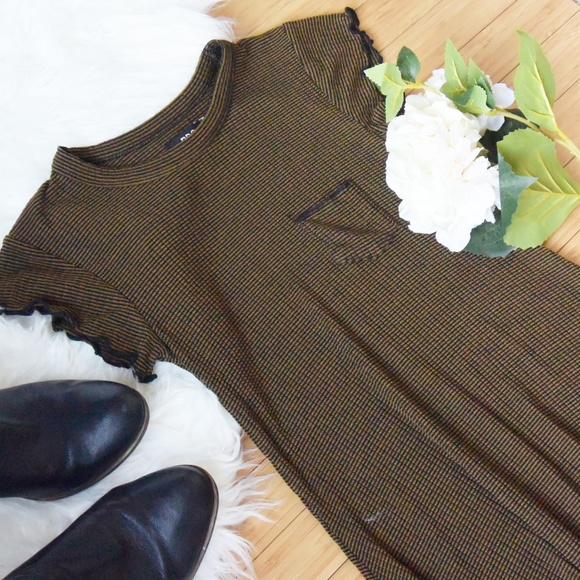 BDG Dresses & Skirts - BDG Brown and Black Striped Dress